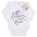 БОДИ размер 92 белый узор 706 I LOVE MY BROTHER