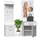 ВЕШАЛКА, ШКАФ ДЛЯ ОБУВИ, БЕЛЫЙ ДУО, ДЛЯ ПРИХОЖЕЙ ДЛЯ ОДЕЖДЫ