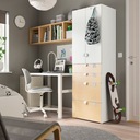 IKEA SMASTAD PLATSA Skriňa biela/breza 60x57x181cm Hĺbka nábytku 57 cm