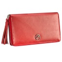 КОЖАНЫЙ КОШЕЛЕК ЖЕНСКИЙ - БОЛЬШОЙ - RFID - КРАСНЫЙ