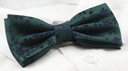 Мужской галстук-бабочка с нагрудным платком - Alties - Зеленый с цветами