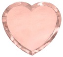 БУМАЖНЫЕ ТАРЕЛКИ СЕРДЦЕ РОЗОВОЕ ЗОЛОТО 21 СМ 6 ШТ.