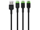 НАБОР КАБЕЛЕЙ GREEN CELL 3 X 120 СМ USB-C LED