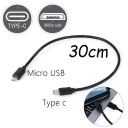 USB Type C — короткий кабель OTG micro USB длиной 30 см.