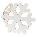 ДЕРЕВЯННЫЙ КУЛОН «ШАР СНЕЖИНКА», БЕЛЫЙ, 15 СМ