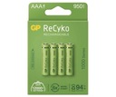 4 аккумулятора GP ReCyko+, 950 мАч, 1,2 В, AAA, NiMH
