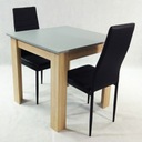Комплект стола Modern 80х80 и 2-х стульев Nice черного цвета.