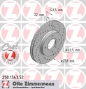 DISCOS ZAPATAS PARTE DELANTERA ZIMMERMANN FORD FIESTA V 