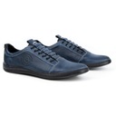 Мужские повседневные кожаные туфли 2121п, темно-синие, 42 размер.