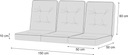 Подушки на качели, садовую скамейку 150 см 3 шт.
