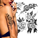 ВРЕМЕННАЯ ТАТУ ВОДОМЫВАЕМАЯ ЗМЕЯ ЦВЕТЫ ЦВЕТЫ ЗМЕИ