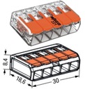 WAGO 221-415 Соединитель для быстроразъёмных соединений 5x0,2-4мм 25 шт.