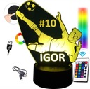 3D СВЕТОДИОДНЫЙ НОЧНИК ФУТБОЛИК + НАЗВАНИЕ ФУТБОЛ