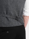 Pánska obleková vesta s golierom grafitová V1 OM-BLZV-0105 XL Veľkosť XL
