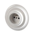 РОЗЕТКА ДЛЯ СКРЫТОГО МОНТАЖА КЕРАМИЧЕСКАЯ, БЕЛАЯ С РАМКОЙ 2GP03W