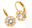 ЗОЛОТЫЕ СЕРЬГИ С ЦВЕТОЧНЫМИ КРИСТАЛЛАМИ СВАРОВСКИ