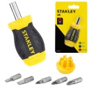 Многобитная отвертка Stanley, короткая + 6 бит 66-357