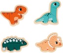 Puzzle progresywne drewniane Dinozaury 4 układanki, dla dzieci 18m+, Janod