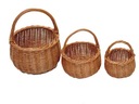 НАБОР ИЗ ТРЕХ РАЗНЫХ ПЛЕТЕНЫХ КОРЗИН