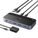 UGREEN ADAPTER PRZEŁĄCZNIK SWITCH A USB-A 3.0 X3 USB-C X3 5 Gbps Z PILOTEM