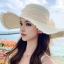 Женская соломенная шляпа с кружевным бантом и искусственным жемчугом, пляжная шляпа от солнца, широкая