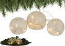 НАБОР ДЕКОРАТИВНЫХ СВЕТОДИОДНЫХ СТЕКЛЯННЫХ ШАРОВ, БЕЛЫЕ, 3 ШТ.