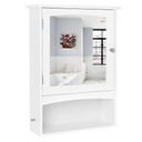 Белый шкафчик для ванной с зеркалом из МДФ.