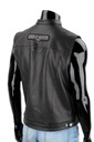 Pánska kožená vesta na motorku čierna s nášivkami DORJAN DUC950N S Dominujúca farba čierna