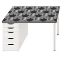 Защитный коврик для стола Ikea 105, черно-серые колеса