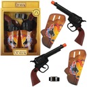 НАБОР КОВБОЙ 2 ПИСТОЛЕТА РЕВОЛЬВЕРЫ КОБУРА ПОЯС ШЕРИФ КОВБОЙ