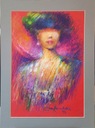 Končalski, Červená žena portrét pastely Orientácia vertikálna