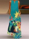 2023 Dámske voľné dlhé šaty Šaty s deleným lemom Ir Dominujúci vzor orientálny
