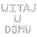 BALONY napis WITAJ W DOMU na powitanie SREBRNE