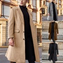 Элегантное классическое мужское пальто, черное, S-3XL