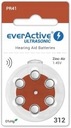 МОЩНЫЕ ЭФФЕКТИВНЫЕ батарейки для слуховых аппаратов everActive 312 PR41 - 60 шт.