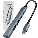 HUB USB-C Rozgałęźnik Rozdzielacz Portów Adapter SLIM 3x USB 2x USB-C PD