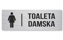TABLICZKA TOALETA DAMSKA WC ALUMINIOWA UV 20X7CM
