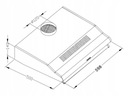 Okap kuchenny podszafkowy - pochłaniacz 60 cm Berdsen BE-10-A INOX Wysokość maksymalna 14 cm