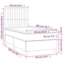 ŁÓŻKO KONTYNENTALNE Z MATERACEM 90X200CM CIEMNOSZA Kolekcja 8720845505707