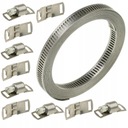 ЗАЖИМ СТАЛЬНОЙ, ЛЕНТА МЕТАЛЛИЧЕСКАЯ НЕРЖАВЕЮЩАЯ, 3 м, 8 мм + ЗАЖИМЫ, 10 шт.