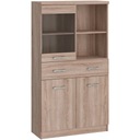 ШИРОКАЯ СТЕКЛЯННАЯ ВИТРИНА SOFIA 2D1W1S 150 СМ ДУБ СОНОМА МАТОВЫЙ MAFMEBLE