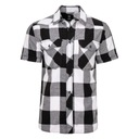 Košeľa s krátkym rukávom BRANDIT Checkshirt bielo-čierna L Veľkosť L