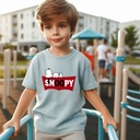 MÓDNE DETSKÉ TRIČKO MODRÉ AKO DARČEK PSÍK SNOOPY VZORY - 110 Stav balenia originálne