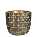 Модный цветочный горшок с крышкой ЗОЛОТО, 17 см, гламурный.