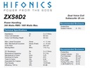 HiFonics ZXS8D2 — САБВУФЕР 20 см 8 дюймов, 300 Вт RMS, 2x2 Ом