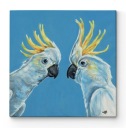 Коричневая Луиза Попугаи живопись на холсте 30x30 см