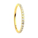 ЗОЛОТЫЕ Титановые серьги-кликер с цирконами HELIX Раковина 1,2/6