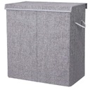 Отдельностоящая корзина для белья Wide Decor 142л, оттенки серого и серебра