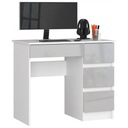 Современный белый металлический письменный стол с 4 ящиками, 90 см.
