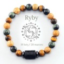 МУЖСКОЙ ЗНАК ЗОДИАКА БРАСЛЕТ ИЗ НАТУРАЛЬНОГО КАМНЯ, РЫБЫ